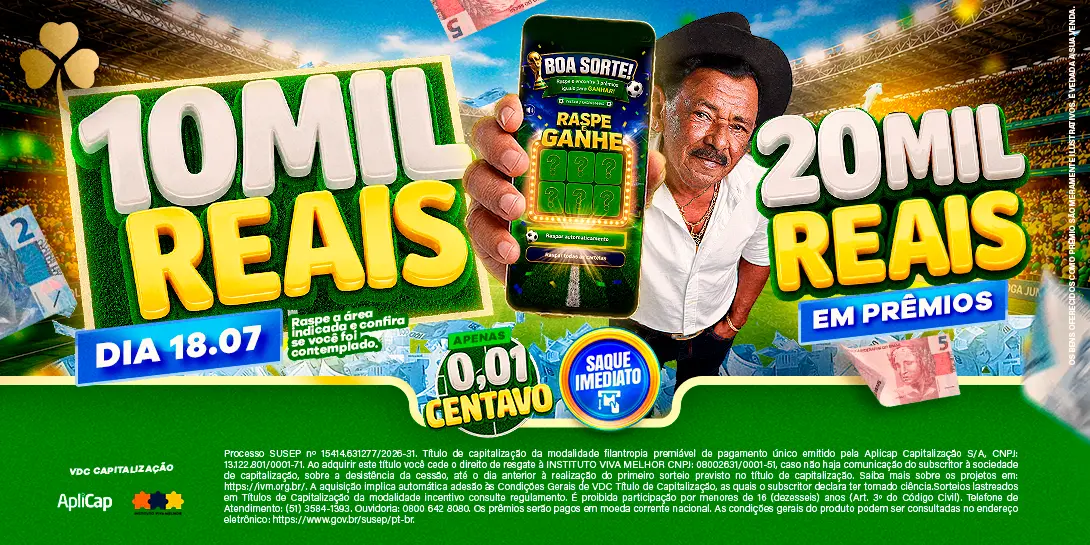 10 Mil Reais - Raspe e Ganhe - Vem de Cap